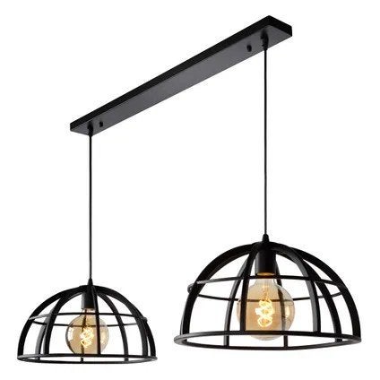 Complete Lucide hanglamp Dikra zwart 2xE27, Ophalen, Nieuw, E27 (groot)