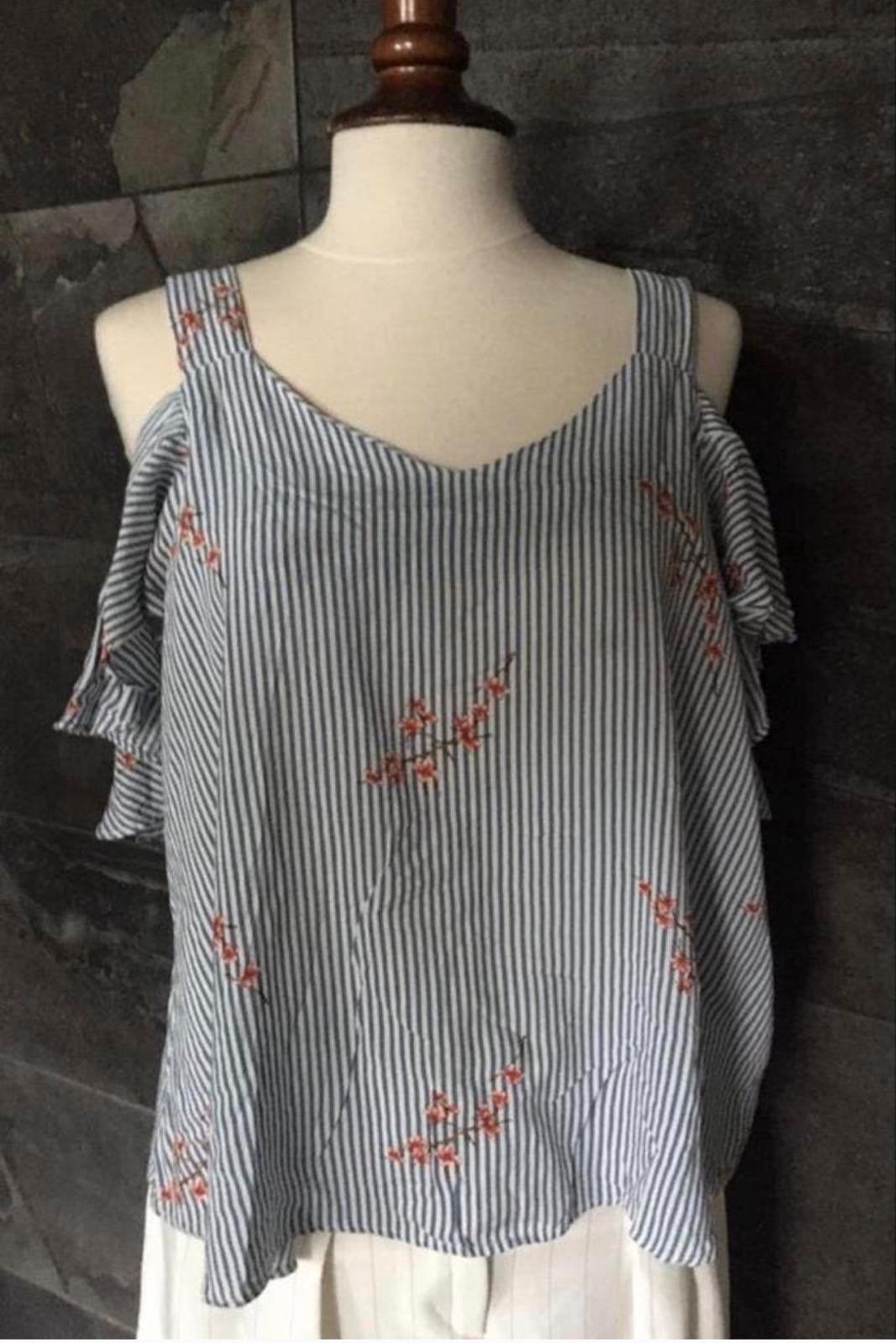Mooie Sweewe Paris gestreepte top met bloemen, Kleding | Dames, Ophalen, Overige kleuren, Zo goed als nieuw, Korte mouw