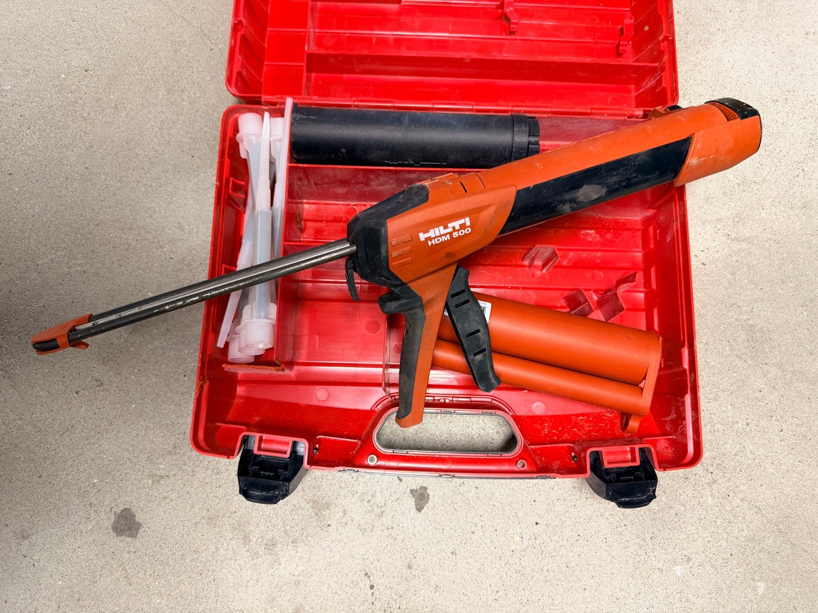 Hilti HDM 500 kit voor chemische ankers, Ophalen of Verzenden, Gebruikt