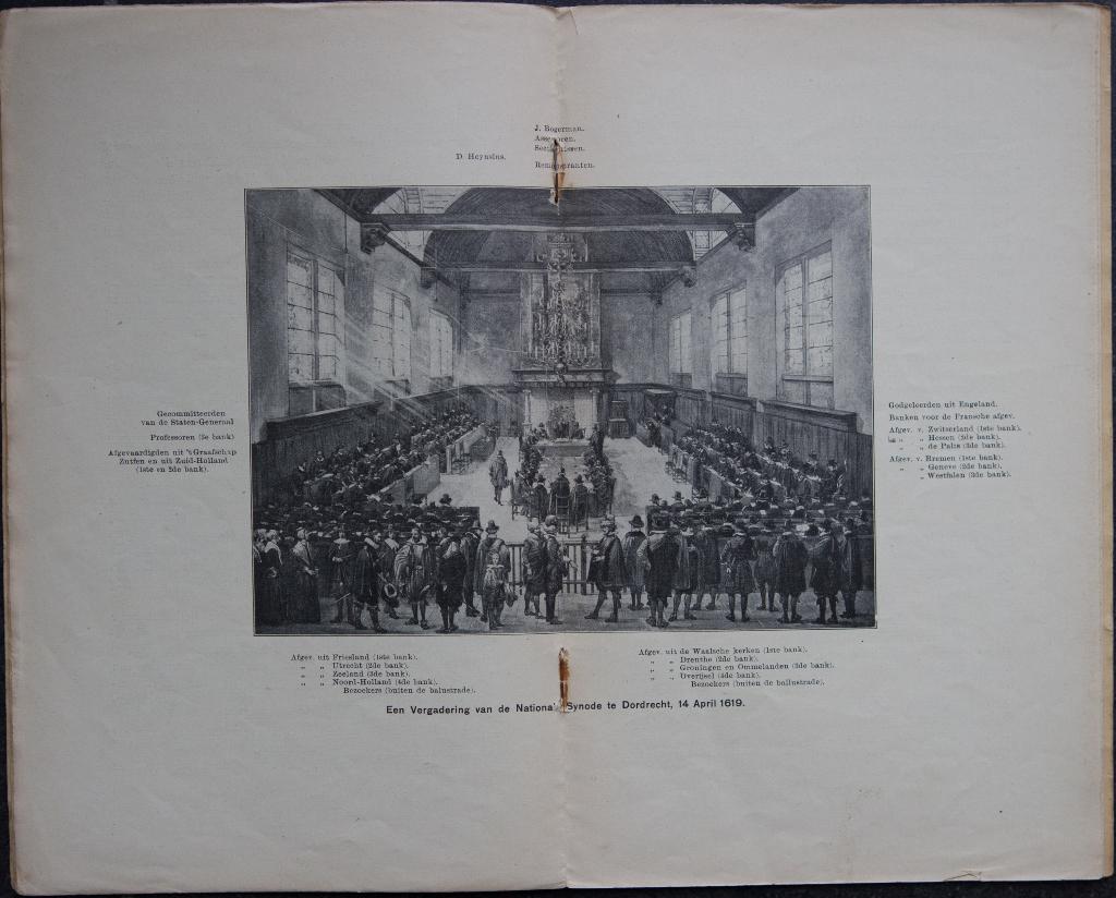 Schoolplaat boekje Een verg.vd Nationale Synode te Dordrecht, Ophalen of Verzenden, Geschiedenis