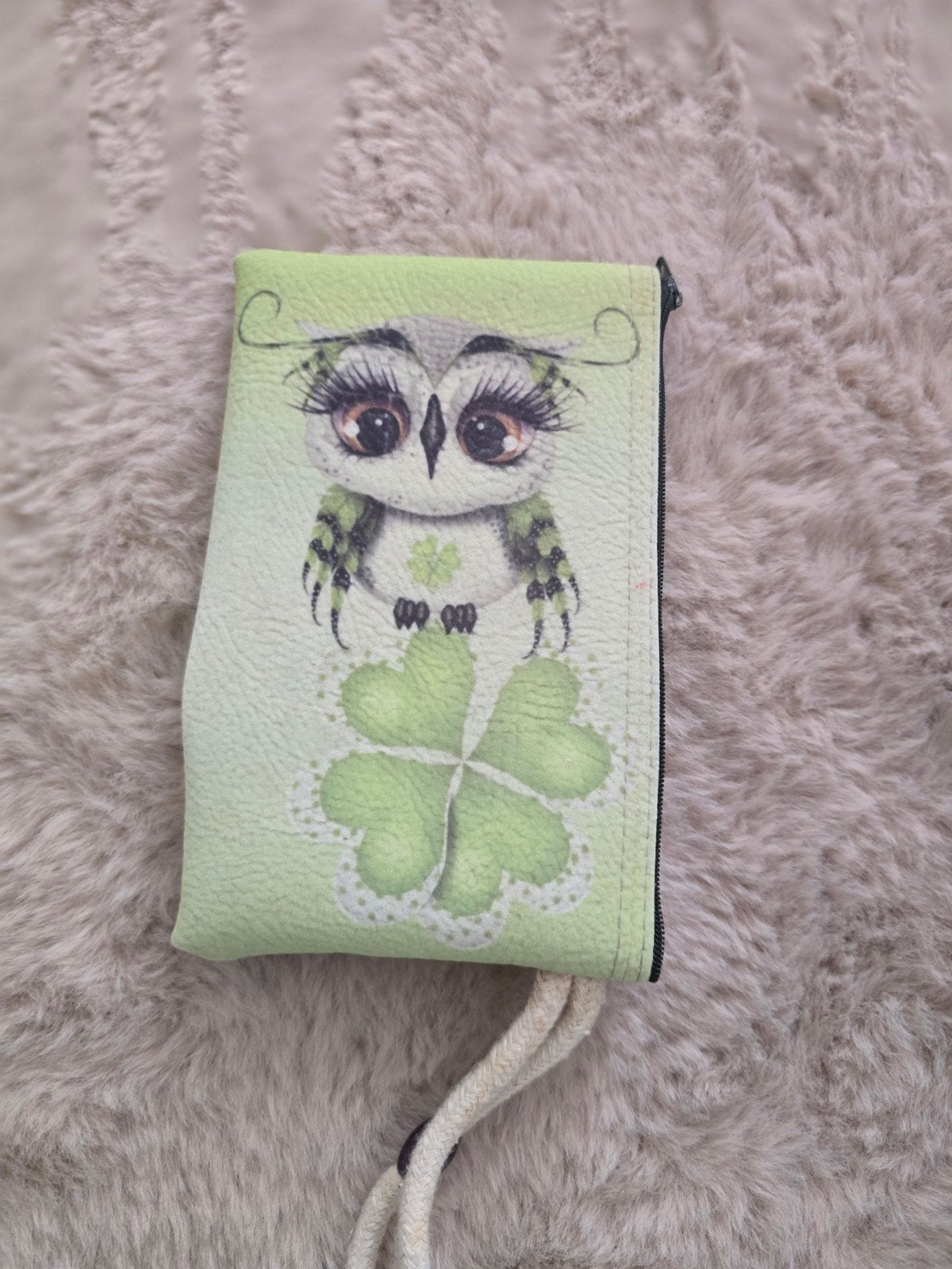 Leuk uilentasje met klavertje vier, Sieraden, Tassen en Uiterlijk, Ophalen of Verzenden, Gebruikt, Groen, Overige typen