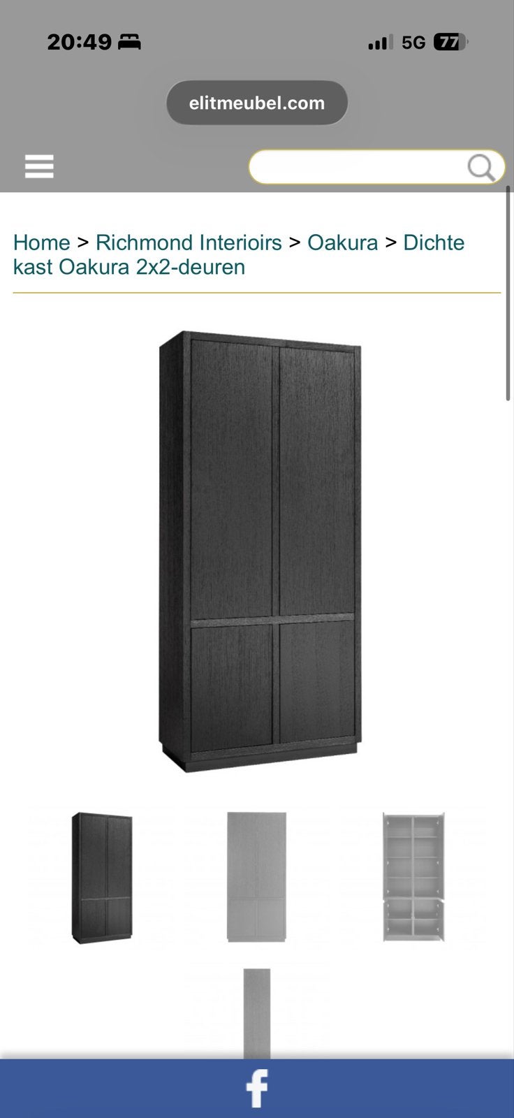 Richmond Oakura Dichte Kast 220x100x40 - Opknapper, Huis en Inrichting, Ophalen, Gebruikt, 100 tot 150 cm, 200 cm of meer