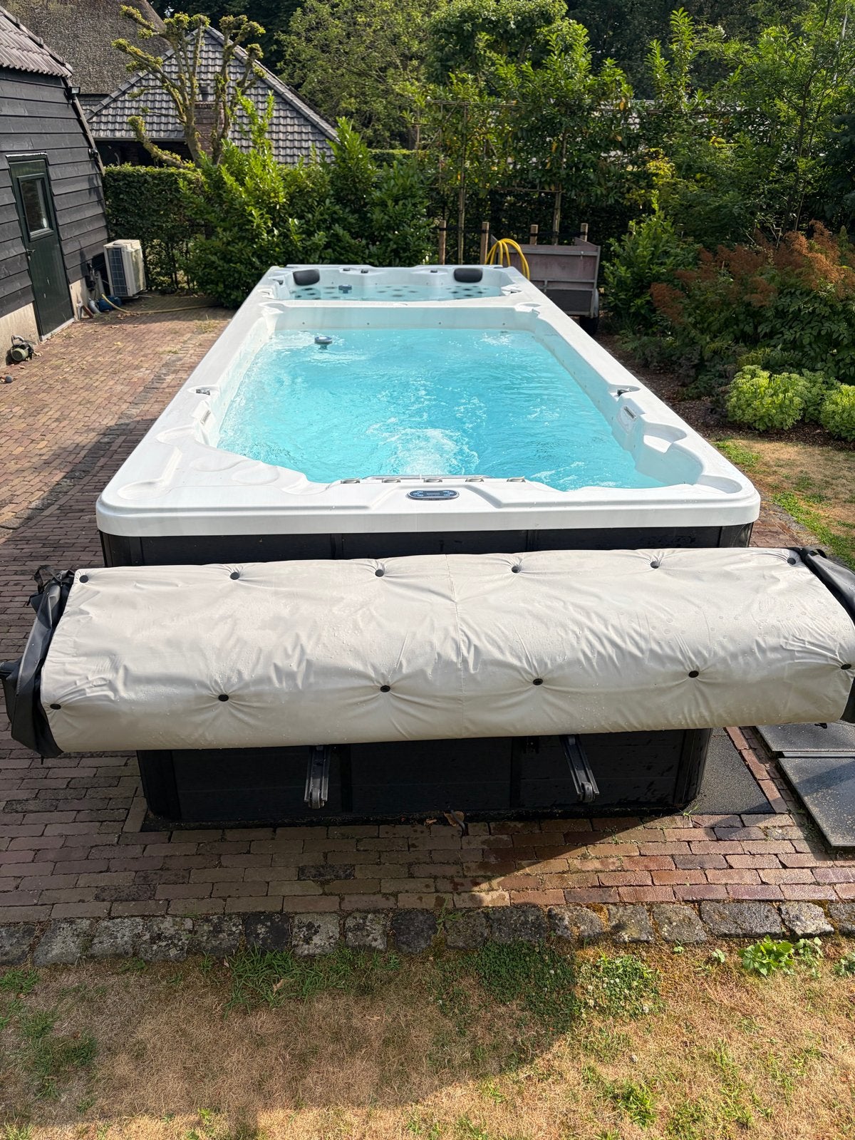 Luxe Zwemspa met Jacuzzi en Onderhoudsaccessoires, Ophalen, Gebruikt, 200 tot 300 cm, 400 cm of meer