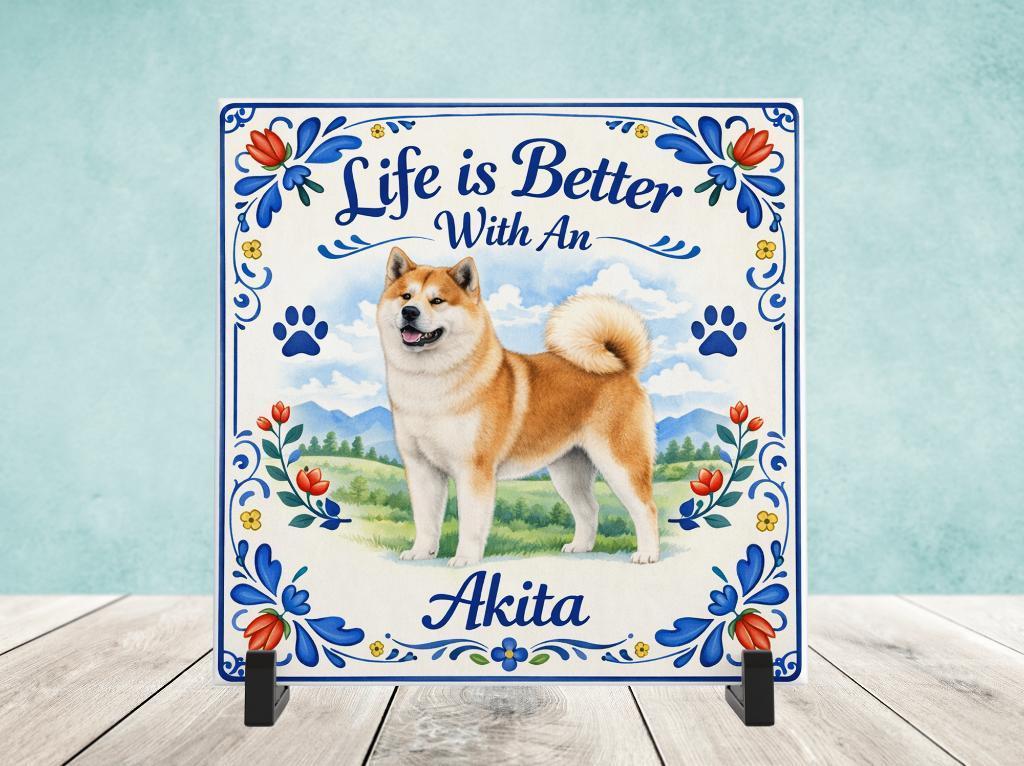 Life is Better With an Akita - Tegel, Verzenden, Nieuw