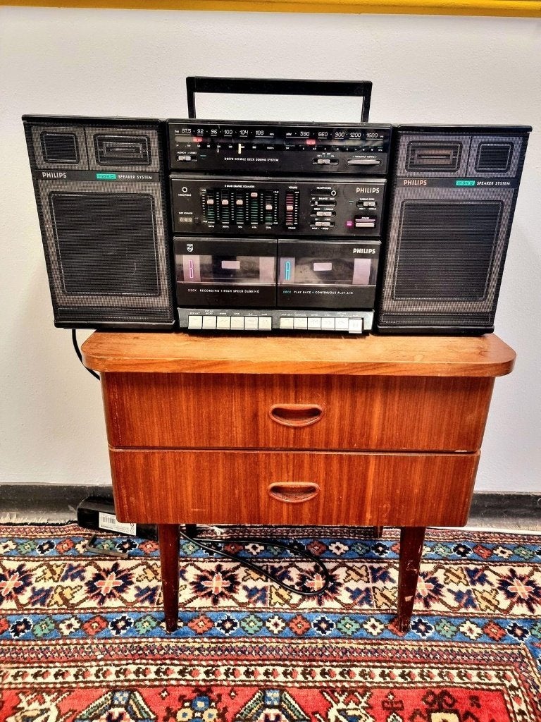 3067 : Philips D8678 vintage boombox 1980s (Working), Ophalen of Verzenden, Gebruikt, Radio