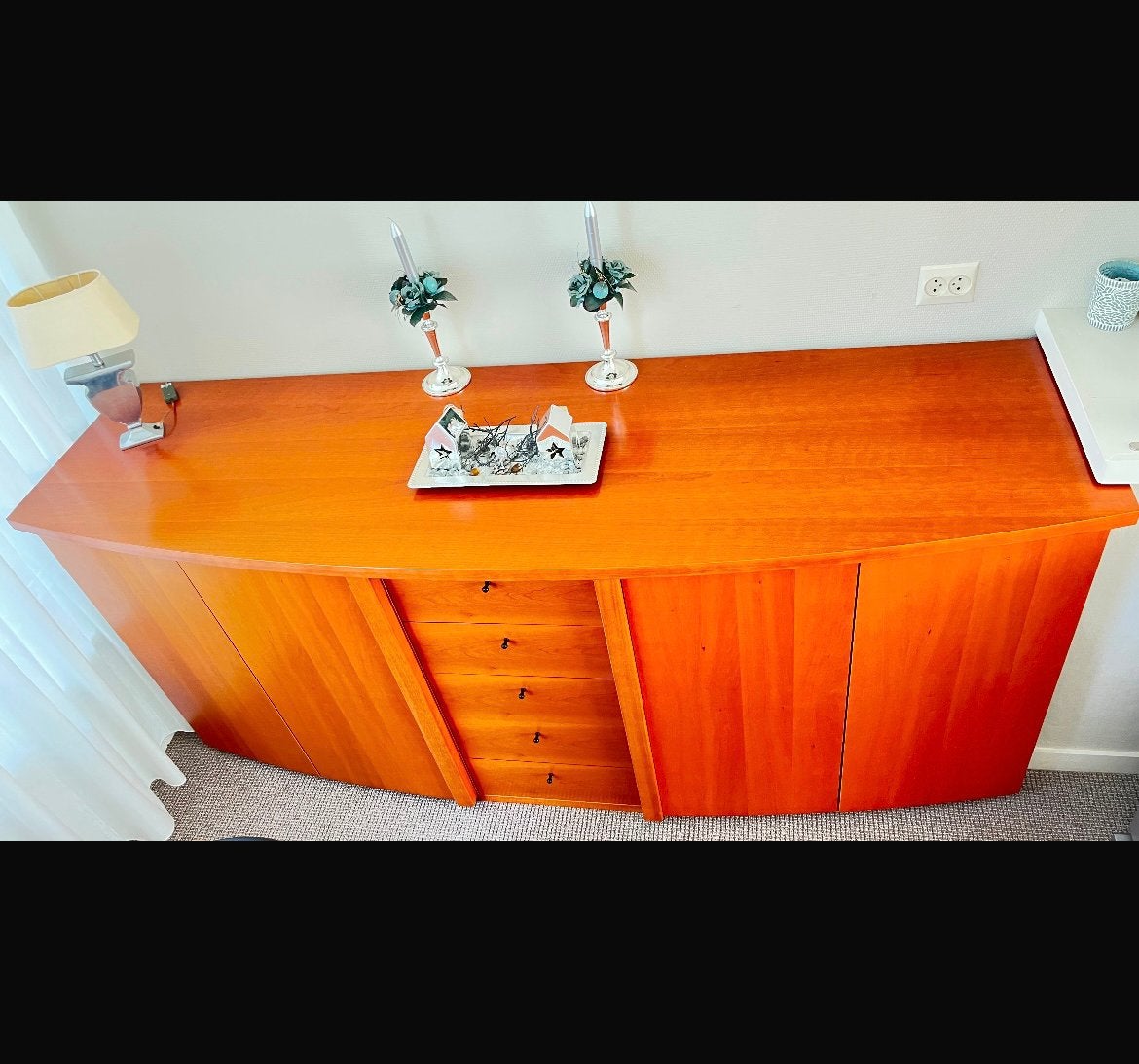 Prachtige dressoir kast kersenhout - zo goed als nieuw, Ophalen, Zo goed als nieuw, 200 cm of meer, Kersenhout