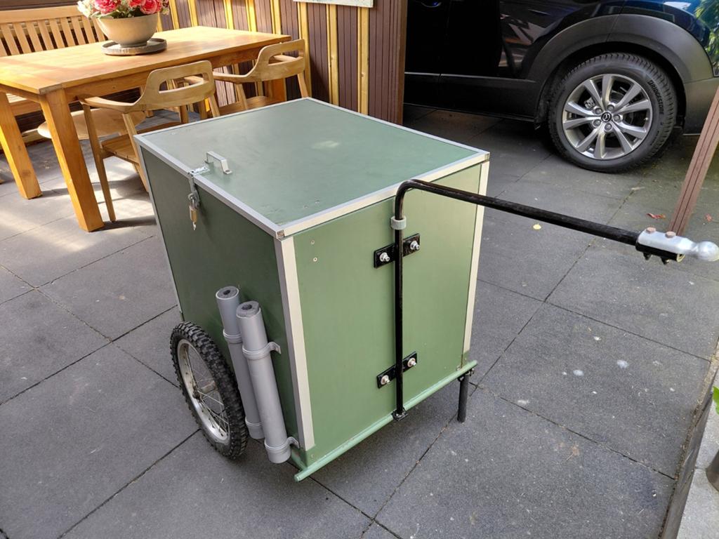 Stevige zelfbouw fietskar - Ideaal voor bagage, Fietsen en Brommers, Ophalen, Gebruikt, Bagagekar, 40 tot 60 kg