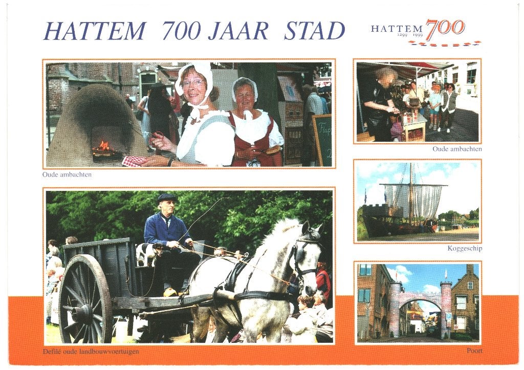 43718 Hattem 700 jaar stad Gld Nette oude kaart Onbeschreven