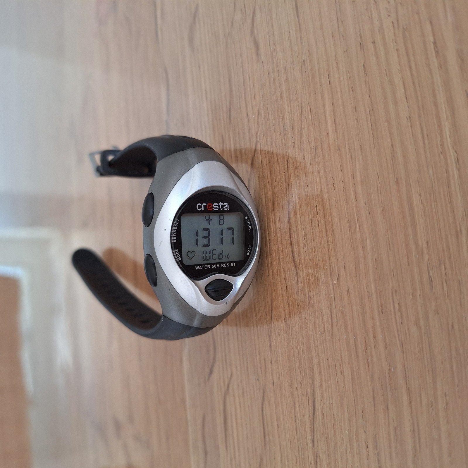 Cresta sporthorloge met hartslagmeter en borstband, Ophalen of Verzenden, Gebruikt, Overige merken, Waterdicht
