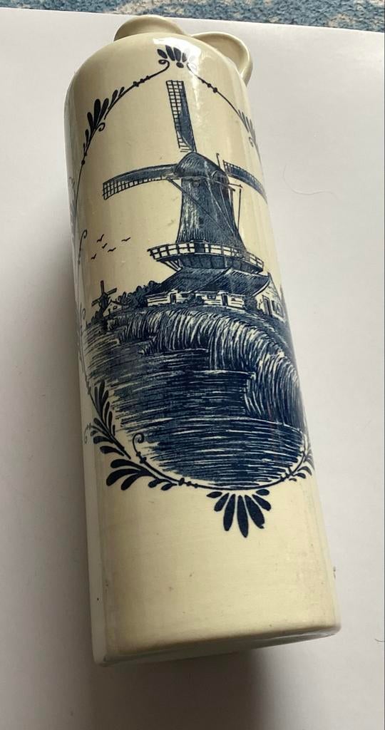 Delfts Blauw Jenever Fkes met Molen Decor - Handwerk, Ophalen of Verzenden
