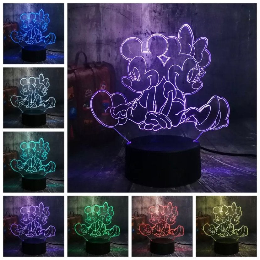Mickey & Minnie mouse lampje, Ophalen of Verzenden, Nieuw