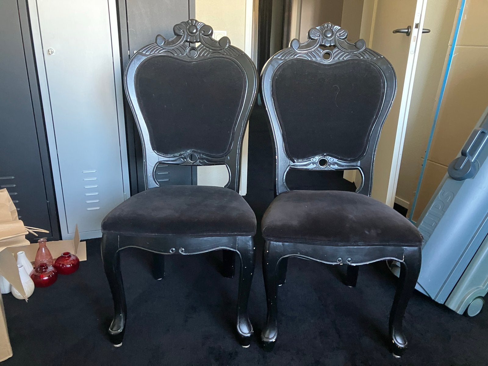 Set van 2 Barok Stoelen - Zwart, Ophalen
