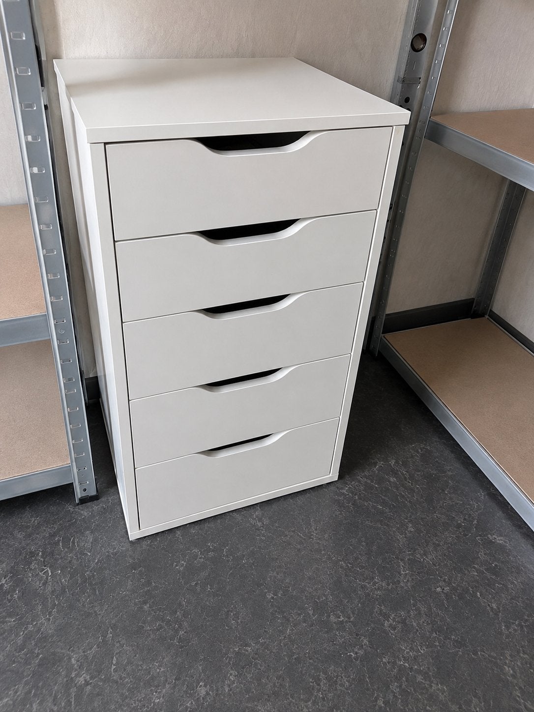IKEA Alex ladeblok met 5 lades en organizers. 2 stuks, Ophalen, Overige materialen, Minder dan 50 cm, Gebruikt