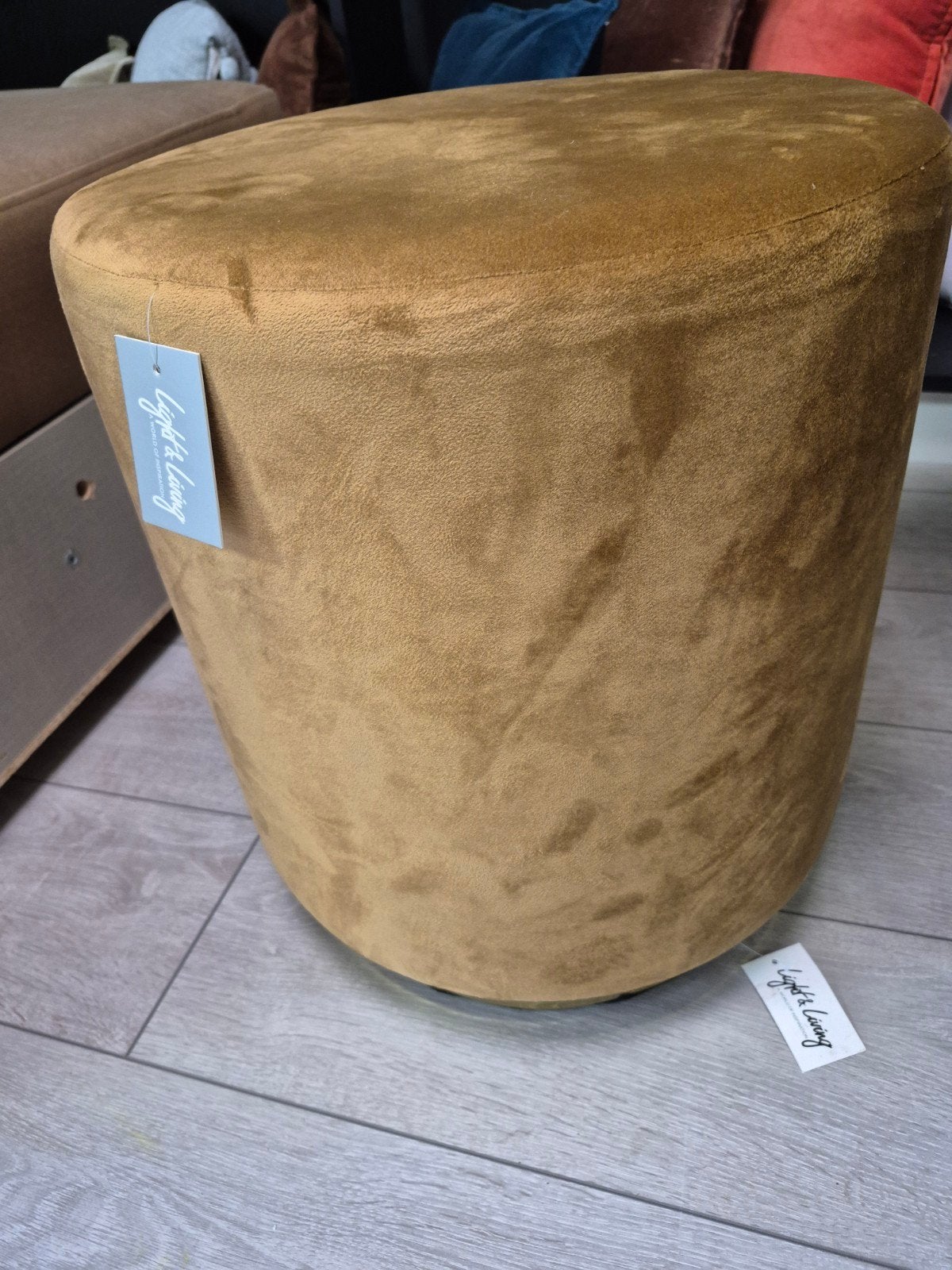 Light&Living poef gouden voet 35,00, Huis en Inrichting, Minder dan 50 cm, Verzenden, Rond, Minder dan 50 cm