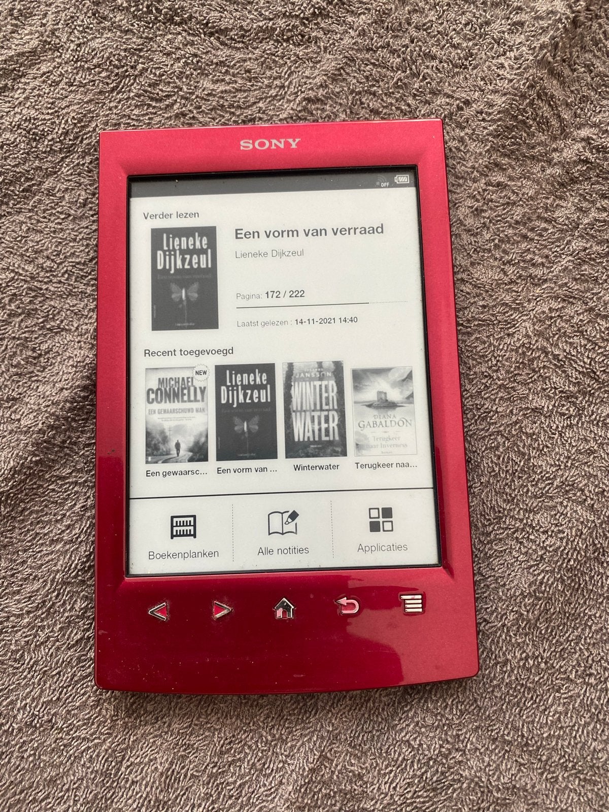 Sony Reader PRS-T2 E-reader Rood - Zo goed als nieuw, Computers en Software, E-readers, Ophalen, Zo goed als nieuw, 4 GB of minder