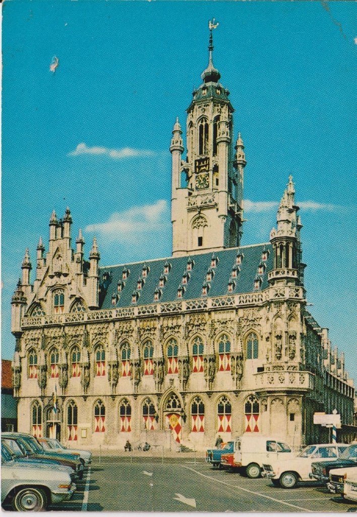 Middelburg met auto's oa DAF 33 , Simca 1501, Ophalen of Verzenden, 1960 tot 1980, Ongelopen, Zeeland