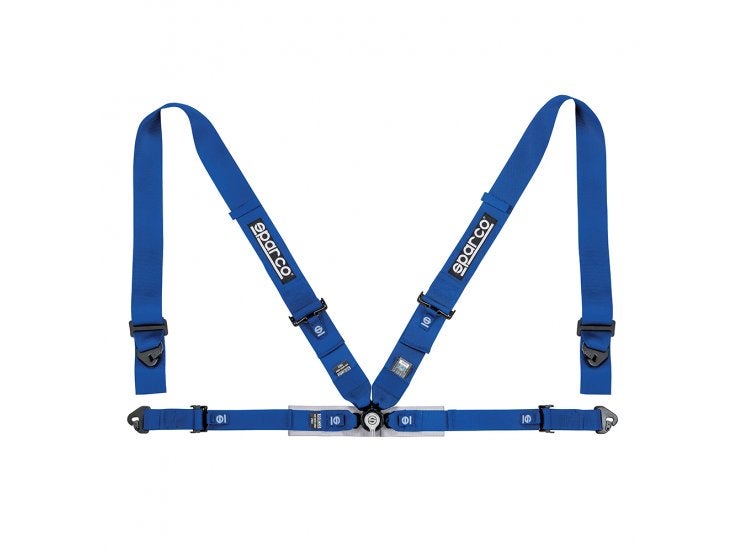 Sparco FIA H4 4-punts gordel Blauw zwart rood, Ophalen of Verzenden
