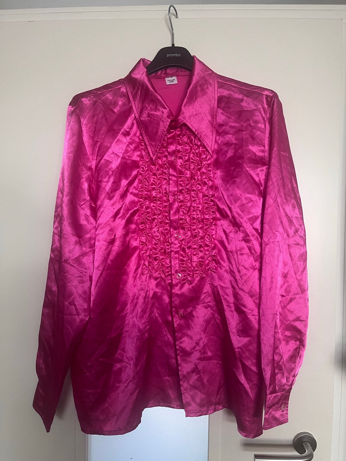 Roesjesblouse ruches M50 (Unisex) - jaren ‘70 of disco thema, Ophalen of Verzenden, Zo goed als nieuw, Maat 46/48 (XL) of groter