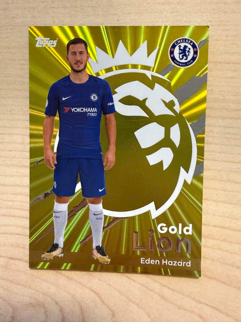 Topps Premier League Gold Lion Eden Hazard kaart 2025/26, Verzamelen, Sportartikelen en Voetbal, Zo goed als nieuw, Spelerskaart
