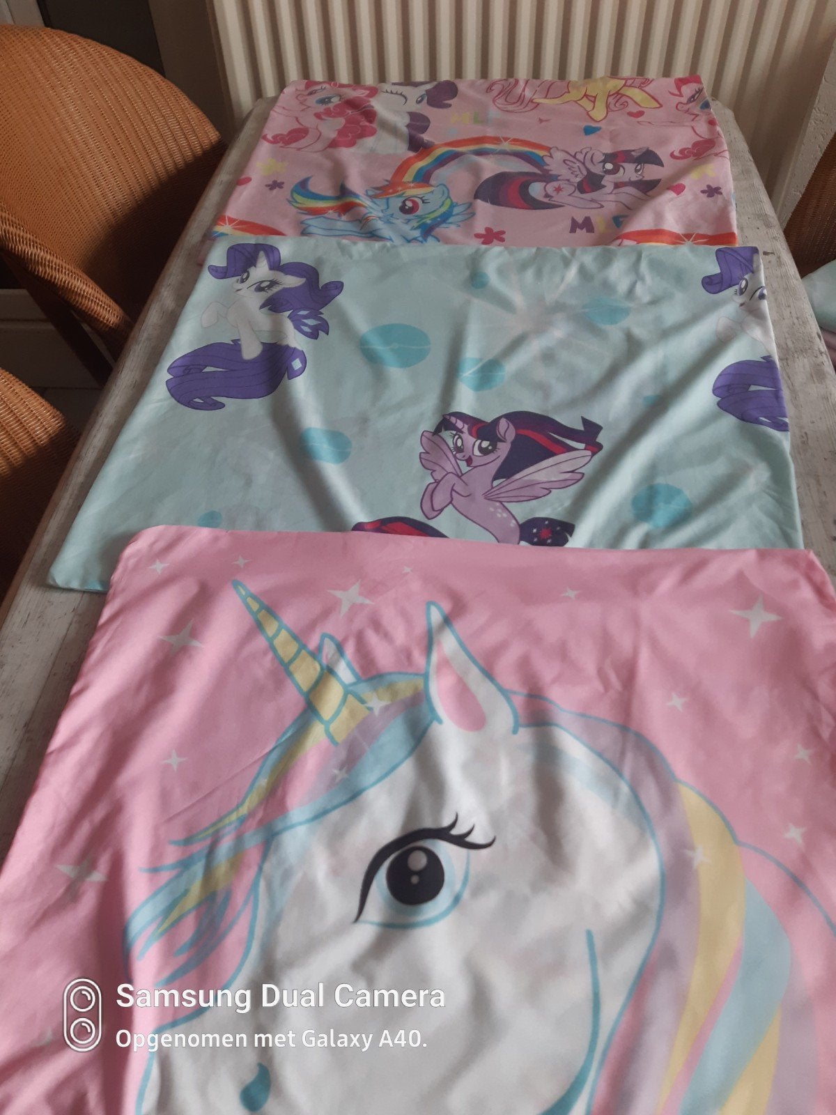 3 1 pers unicorn overtrekken  als nieuw, Kinderen en Baby's, Kinderkamer | Beddengoed, Ophalen, Zo goed als nieuw, Meisje, Dekbedovertrek
