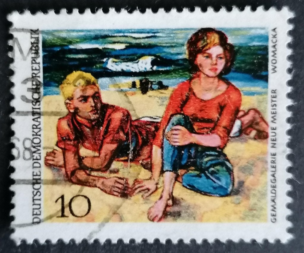 DUITSLAND / DDR - strand schilderij 1968, Ophalen of Verzenden, DDR, Gestempeld