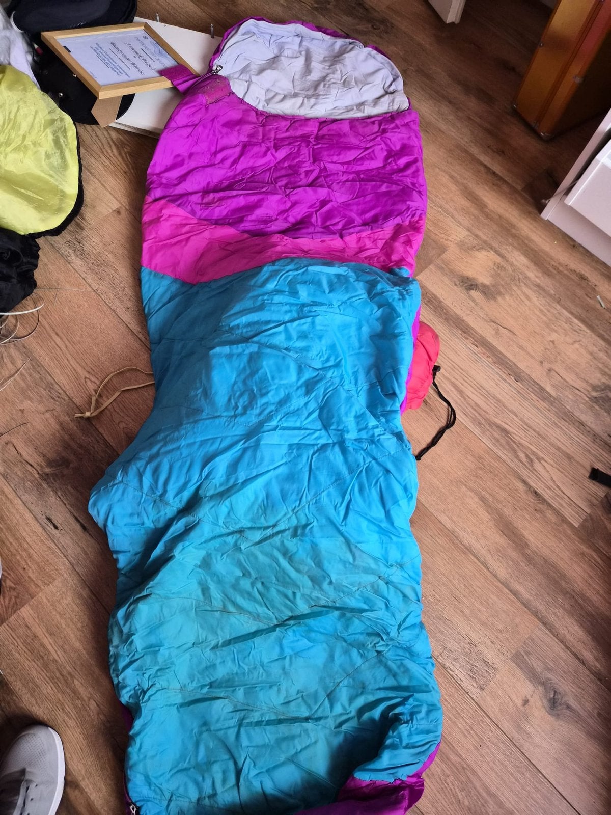 3 slaapzakken: Nomad, Mysteryland en kleurrijke slaapzak, Ophalen, Gebruikt