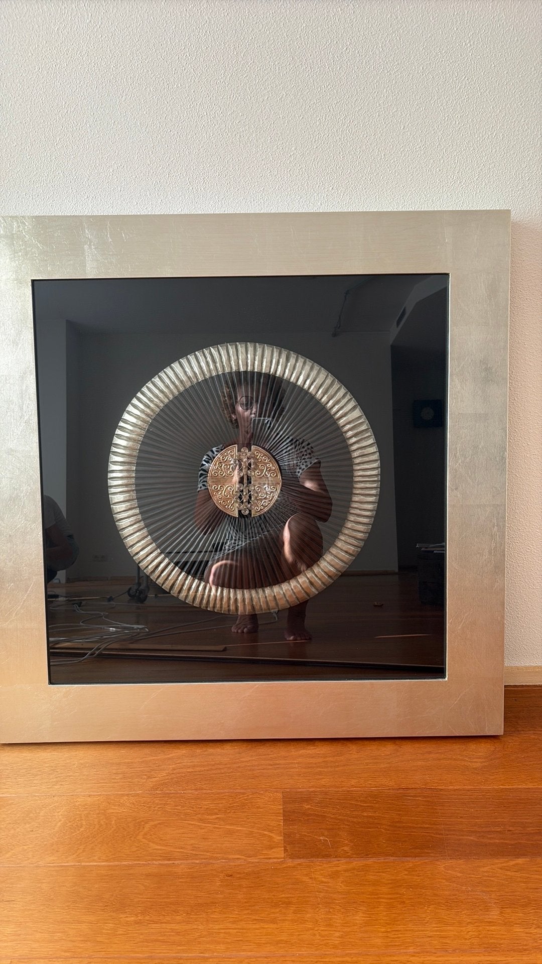 Wanddecoratie, Ophalen, Zilver, 90 cm, Hout