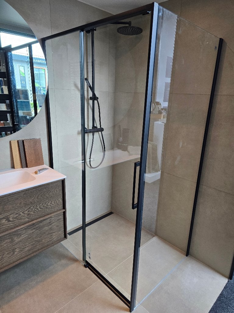 Lavigo douchecabine 120x90 cm helder glas en zwart NIEUW