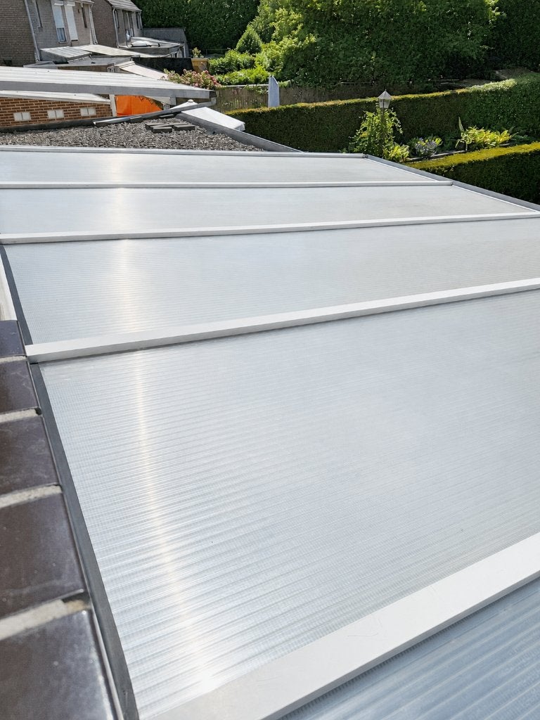Aluminium terrasoverkapping 558x370 cm – zelf demonteren, Ophalen, Gebruikt, Veranda