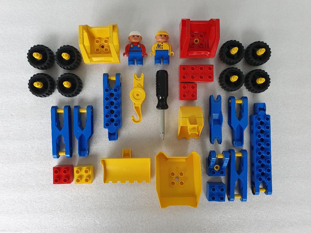 Lego Duplo Toolo 2910 - 2920: Dumper Truck en Digger, Gebruikt, Ophalen of Verzenden, Duplo, Complete set
