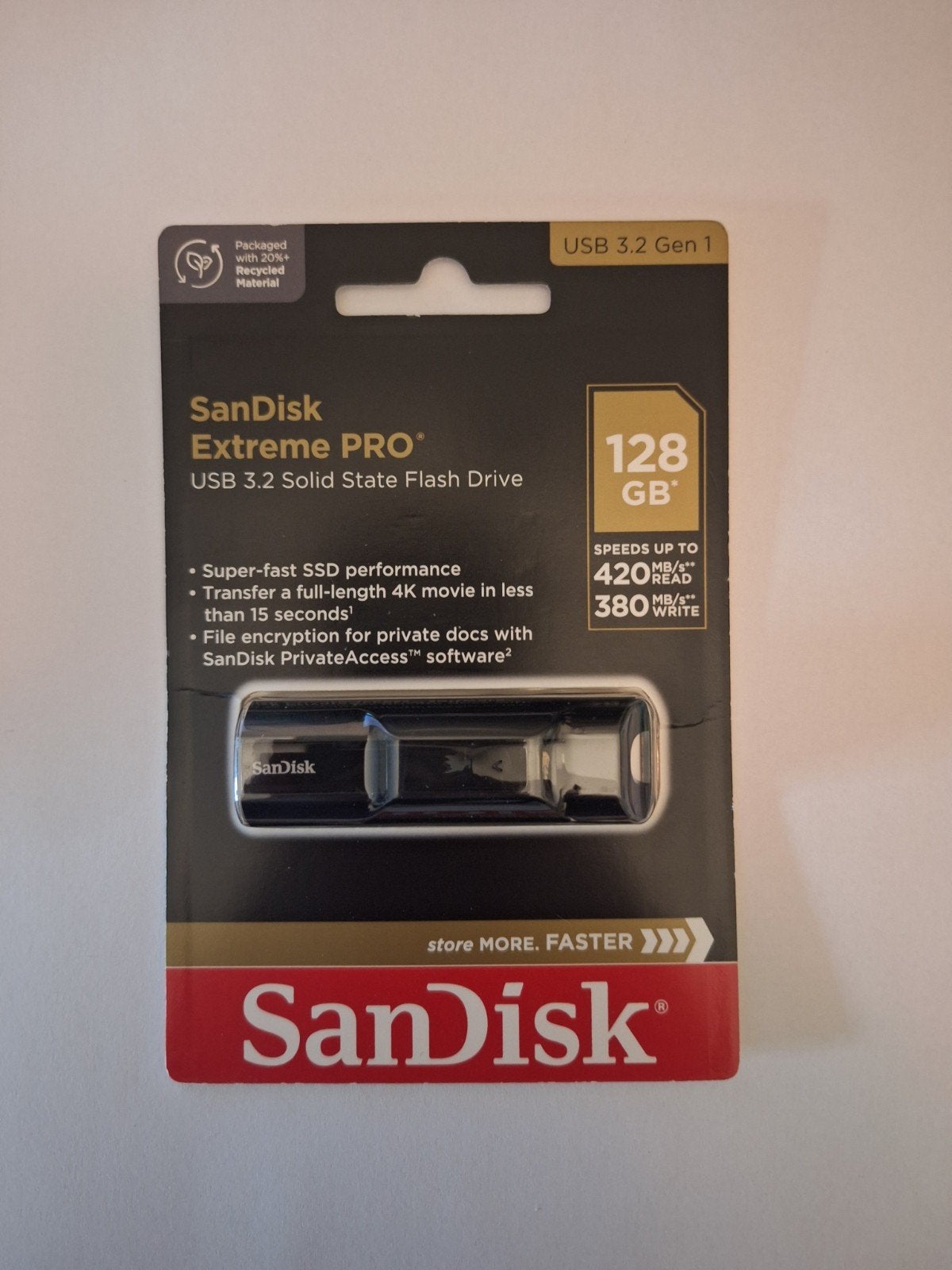 Sandisk Extreme Pro 128GB USB stick, Computers en Software, USB Sticks, Sandisk, Support-en.sandisk.com (contact form), Nieuw
