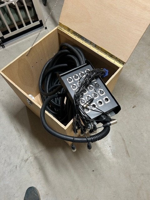 snake stage haspel van 25 meter, Muziek en Instrumenten, Kabels en Stekkers, Ophalen, Zo goed als nieuw, Apparatuur