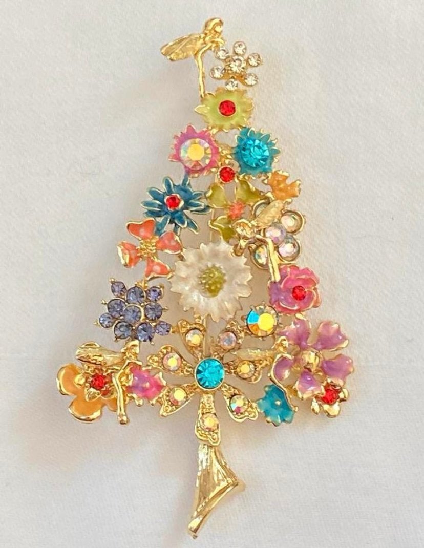 Kerstbroche bloemenboom groot, Ophalen of Verzenden, Nieuw, Overige materialen
