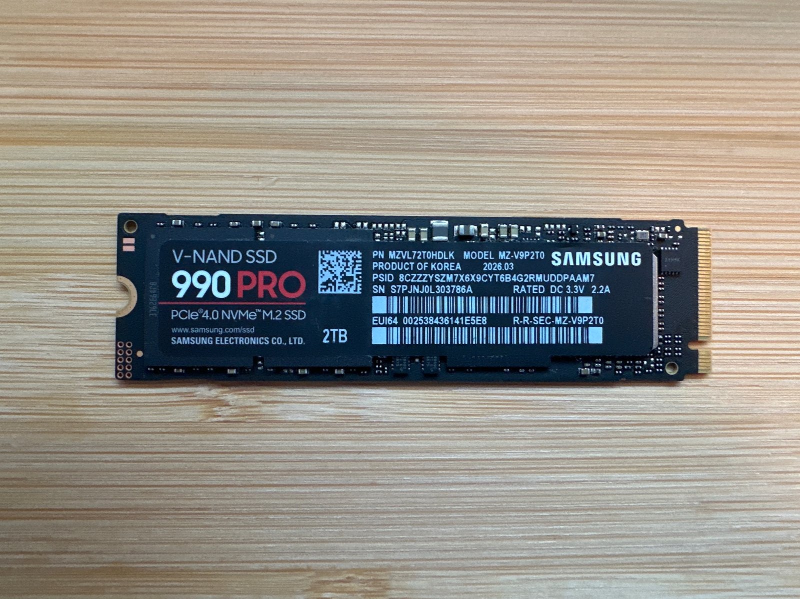 Samsung 990 PRO 2TB NVMe M.2 SSD - Ongebruikt, Computers en Software, Ophalen, Intern, SSD, Nieuw