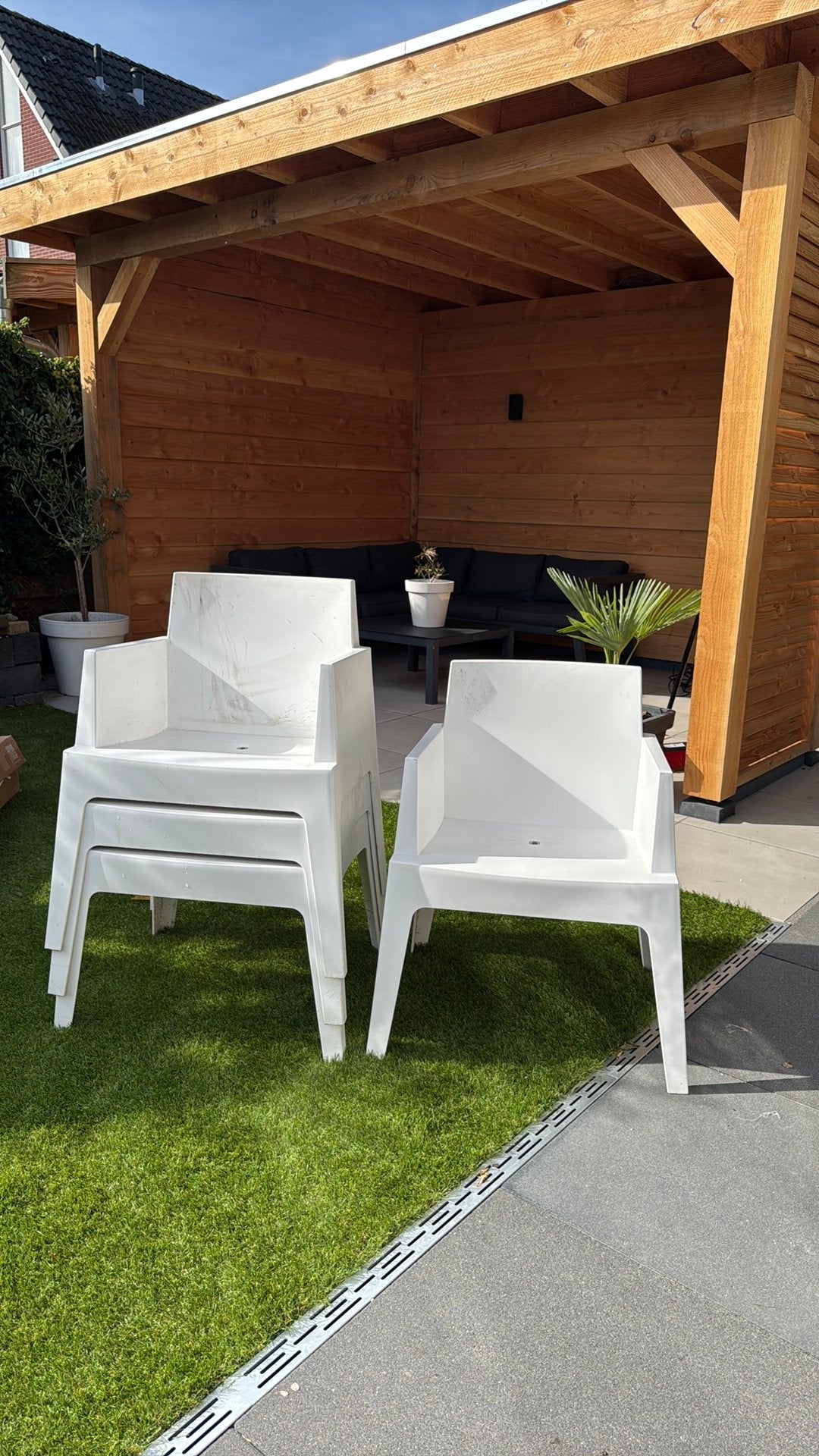 4x witte Armchair Box Siesta kuipstoel, Ophalen, Gebruikt