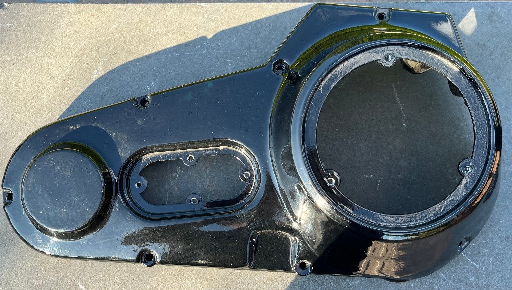 Harley primaire deksel zwart glans voor shovel en early-EVO, Motoren, Ophalen