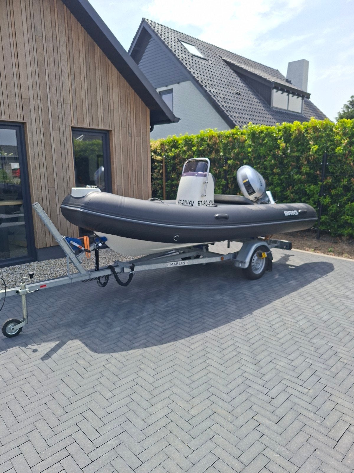 Brig Falcon 450 met 60 pk Honda 4-takt bj 2017, Watersport en Boten, Gebruikt, Buitenboordmotor, 5 m, Rib
