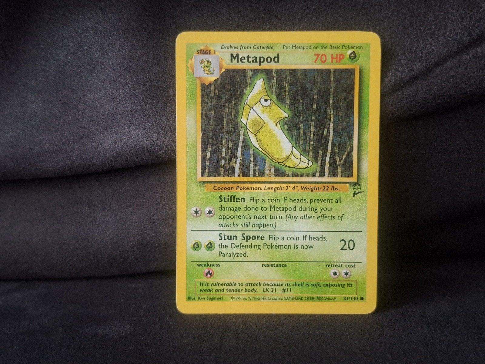Metapod 81/130 Pokemon Base Set 2, Ophalen of Verzenden, Gebruikt, Losse kaart
