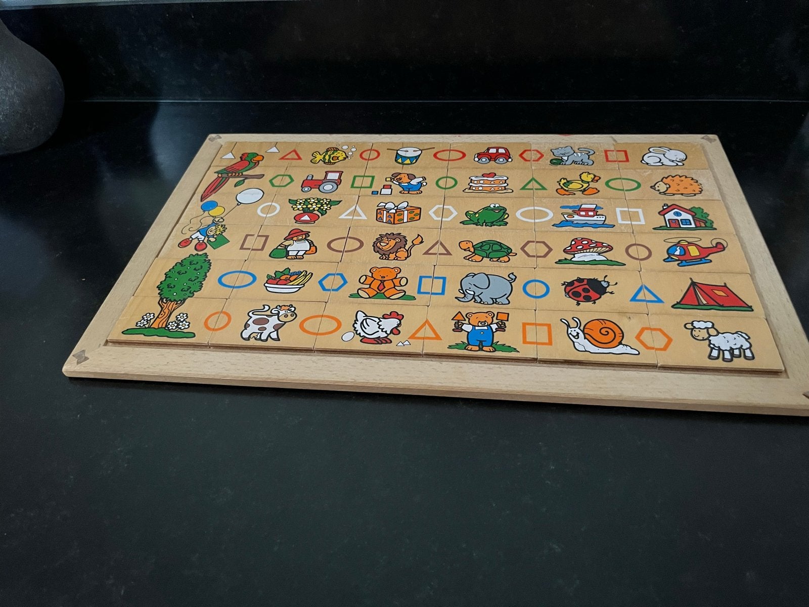 Houten legpuzzel met dieren en objecten, Ophalen, Gebruikt, Puzzelen