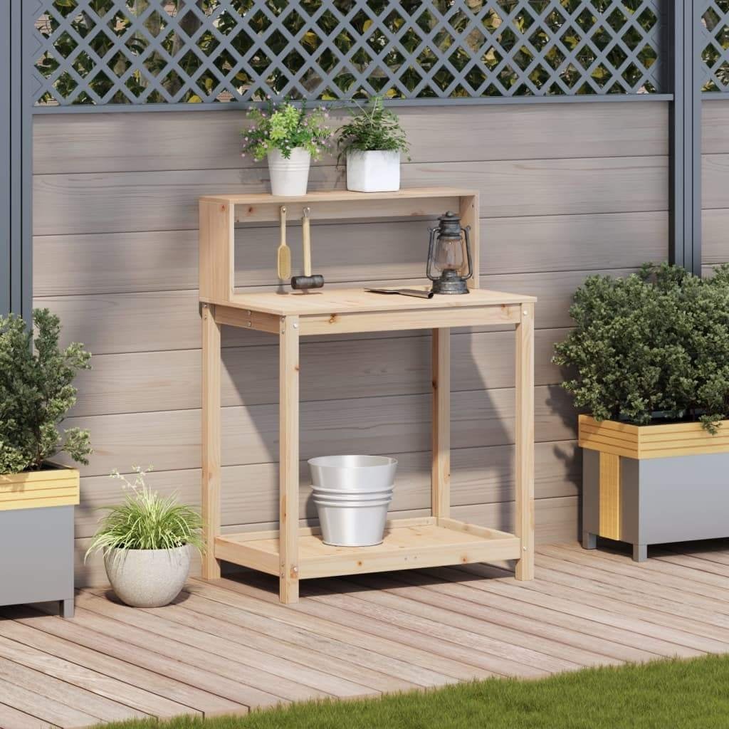 Oppottafel plantentafel + schappen grenenhout GRATIS BEZORGD, Verzenden, Nieuw, Nvt, 60 tot 100 cm