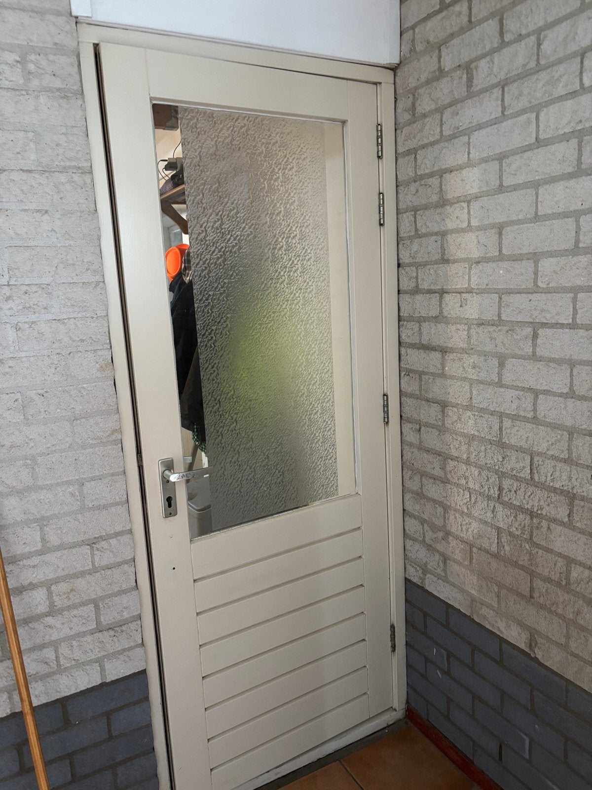 Gebruikte Buitendeur met Glas en Lamellen Gereserveerd, Ophalen, Gebruikt, Minder dan 80 cm, Buitendeur