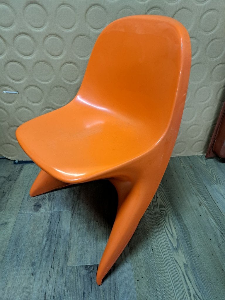 Verner Panton Junior kinderstoel oranje jaren 70, Ophalen, Minder dan 75 cm, Design, Zo goed als nieuw