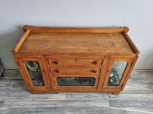 vitrine kast amsterdamse school art deco vintage, Ophalen, 25 tot 50 cm, 50 tot 100 cm, Minder dan 100 cm