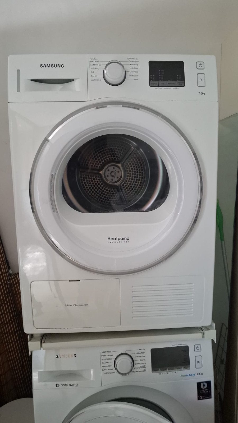 Samsung Warmtepompdroger 7kg - Trommelt draait niet, Witgoed en Apparatuur, Wasdrogers, Ophalen, 6 tot 8 kg, Niet werkend, 85 tot 90 cm
