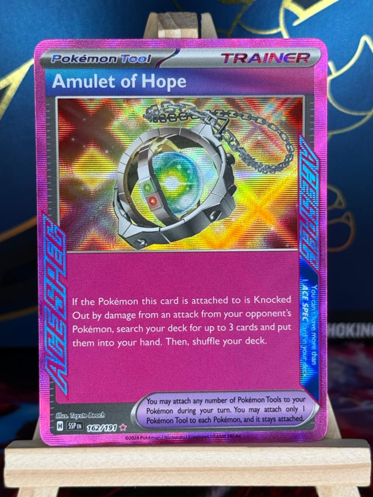 Amulet of Hope #162 | Pokemon Surging Sparks, Ophalen of Verzenden, Zo goed als nieuw, Losse kaart, Foil