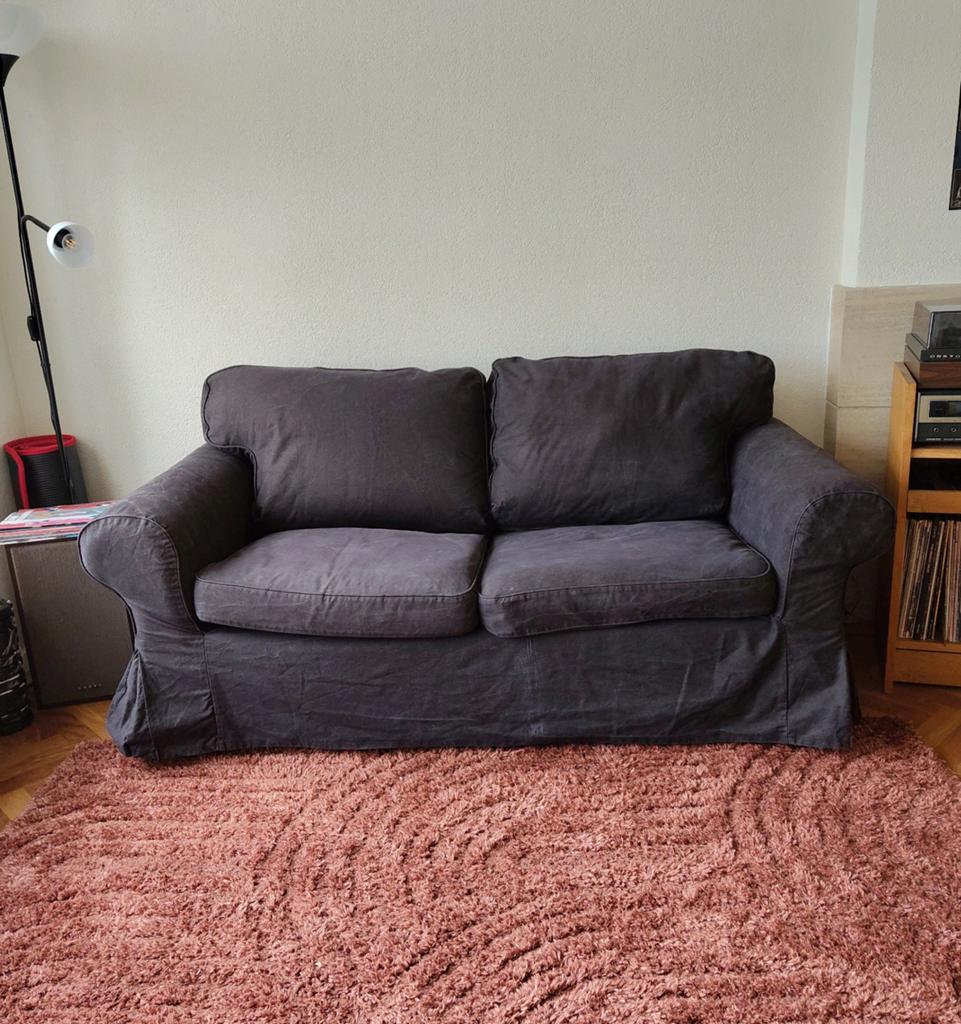 Ektorp 2 zits bank zwart, Huis en Inrichting, Ophalen, Gebruikt, 150 tot 200 cm, Tweepersoons