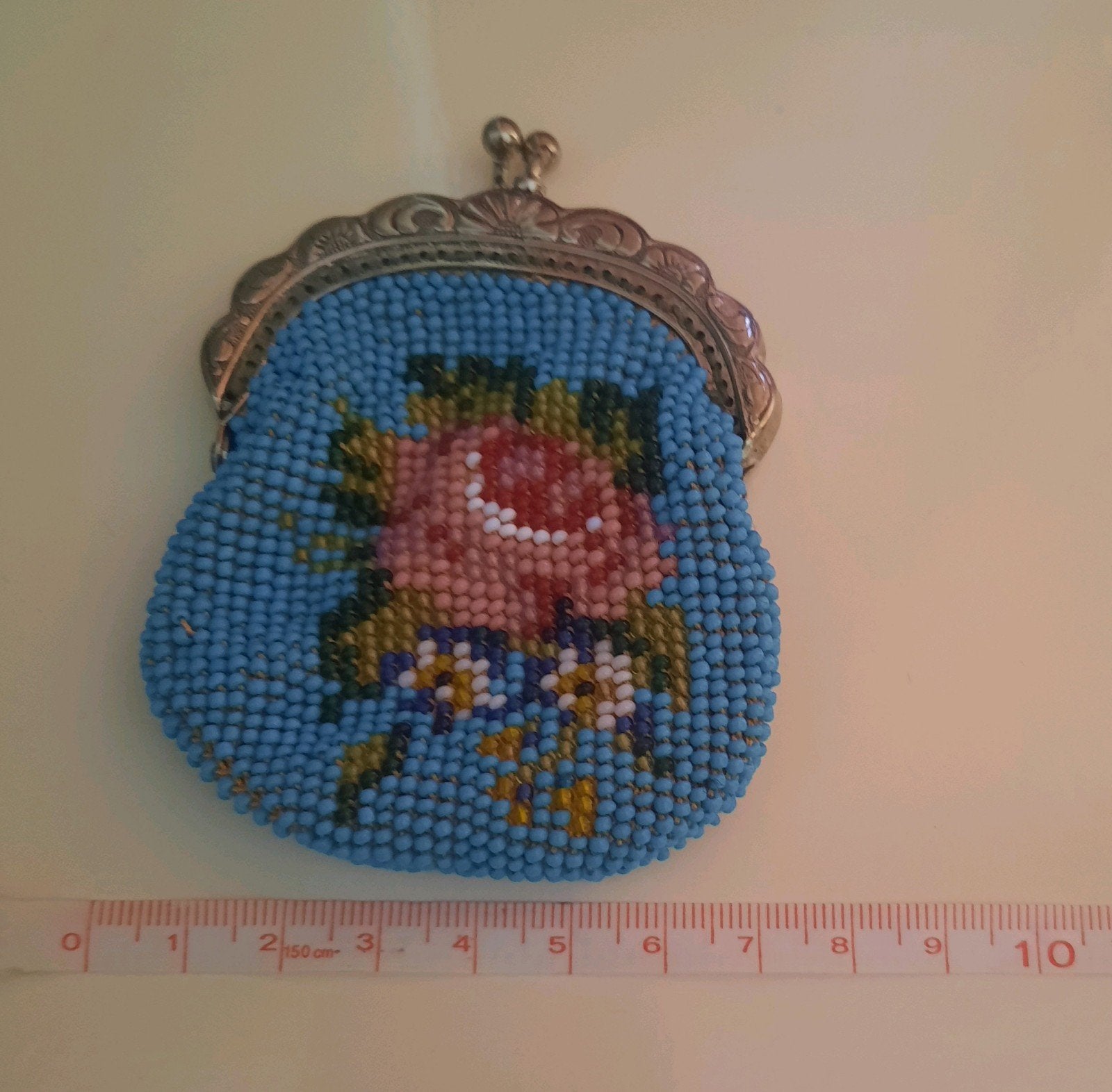 Antiek kralenbeursje / portemonnee met authentieke voering, Antiek en Kunst, Ophalen of Verzenden
