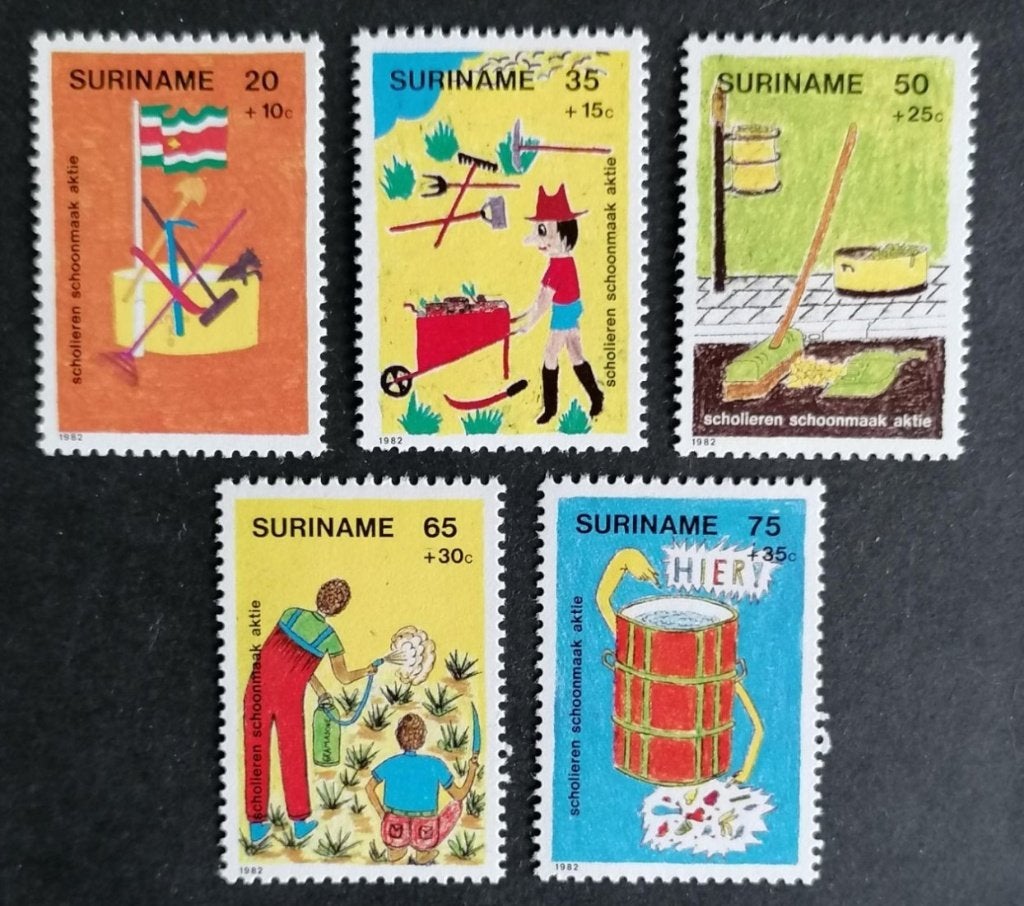 Suriname 1982 - nvph 312-316  -  kinderzegels, Postzegels en Munten, Postzegels | Suriname, Ophalen of Verzenden, Postfris