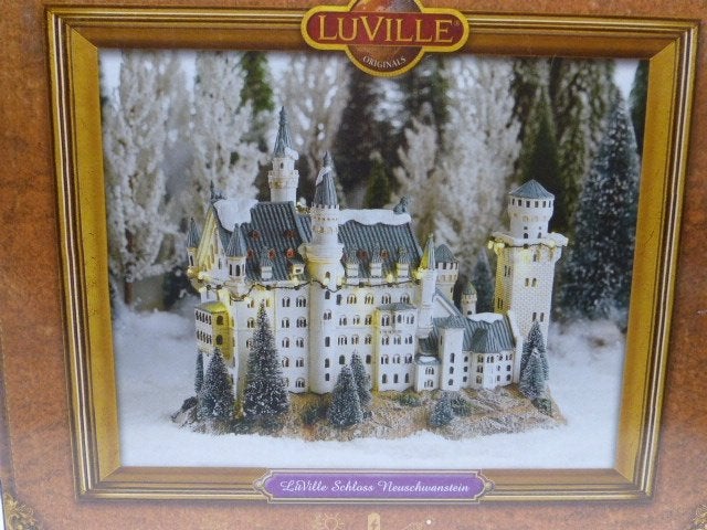 luville Schloss Neuschanstein kerstdorp kersthuisjes kasteel, Diversen, Kerst, Ophalen of Verzenden