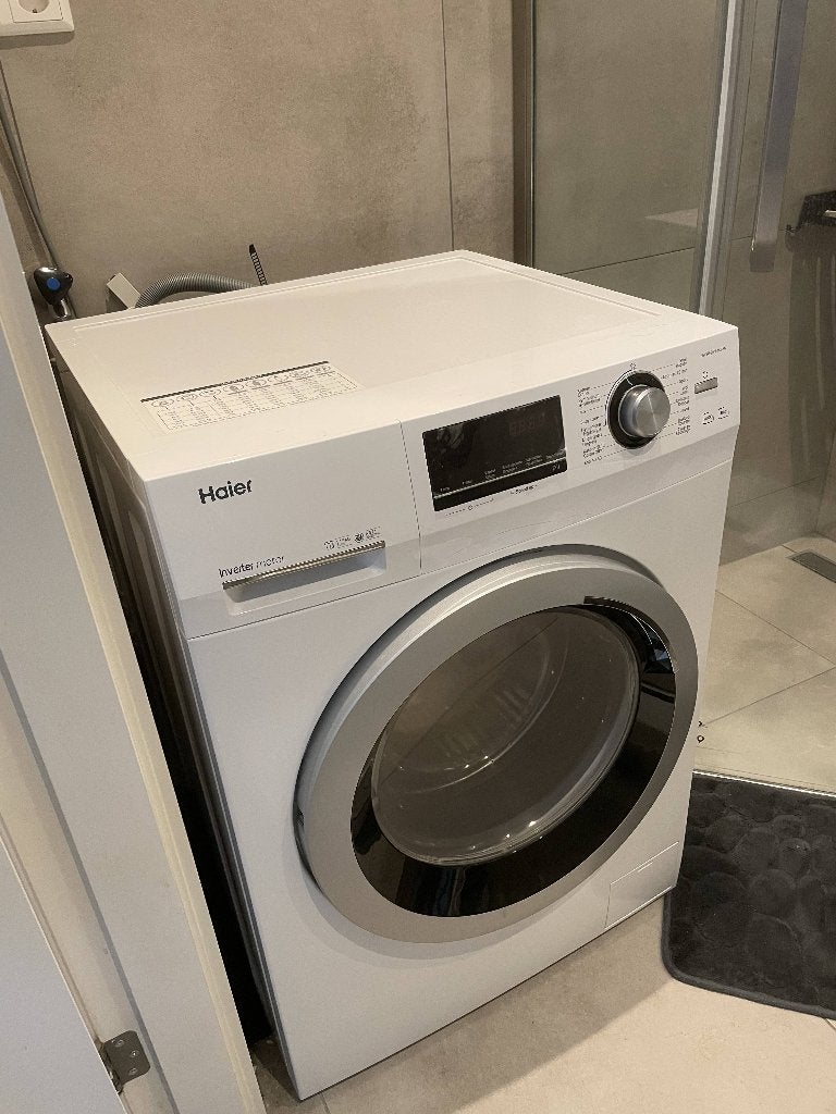 Wasmachine Haier HW80-BP14636N, Witgoed en Apparatuur, Ophalen, 8 tot 10 kg, Voorlader, 85 tot 90 cm